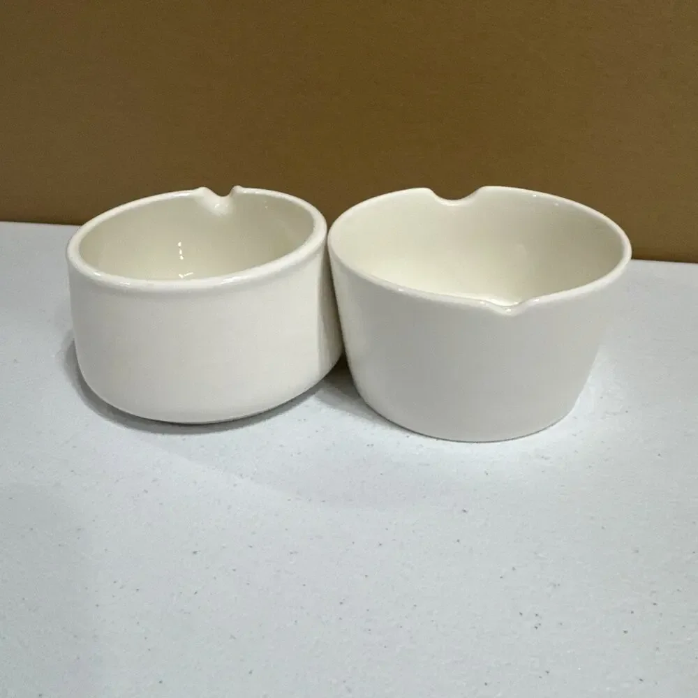 Starbucks Sugar and Creamer Set Stackable White Ceramic 6fl oz/180ml Farmhouse